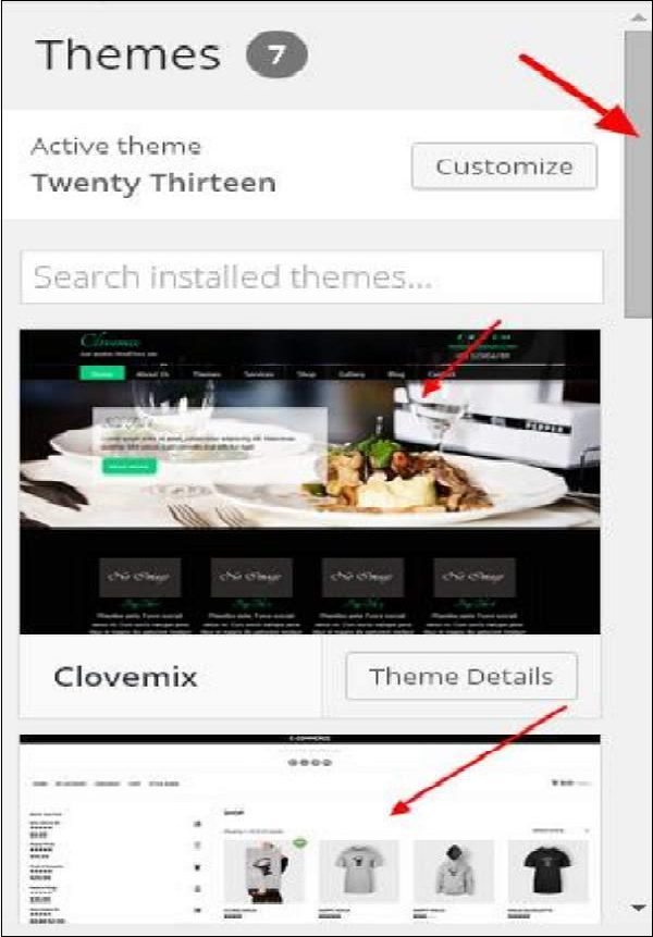 WordPress – Customize Theme