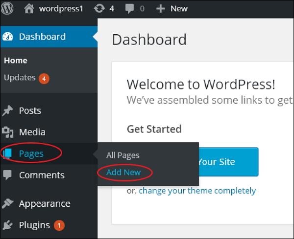 WordPress – Publish Pages