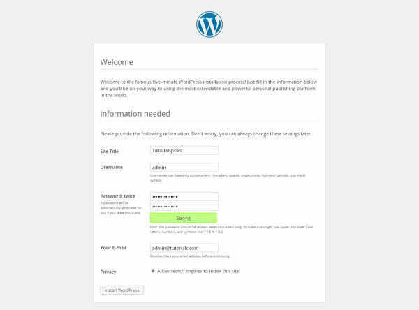 WordPress Installation